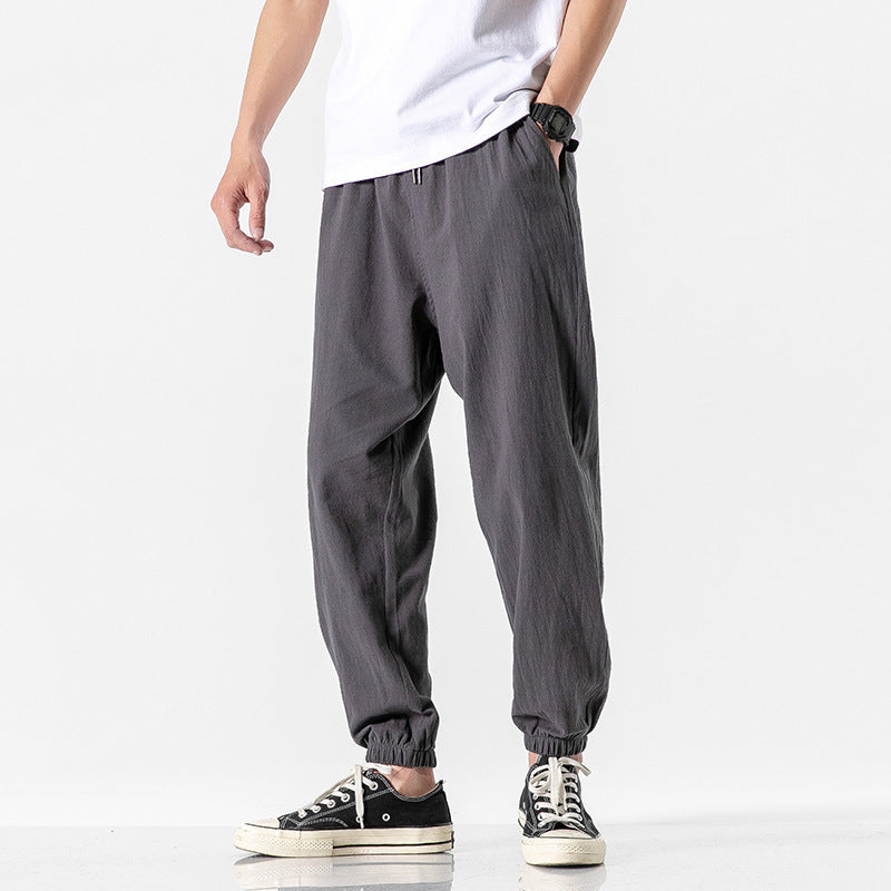 Men's Harem Pants Solid Color Casual With Pockets