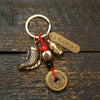 Brass Koi Fish Keychain with Beads and Coins