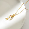 Lotus Peace Buckle Necklace Pendant, Titanium Steel Chain