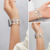 Floral Metal Apple Watch Band Elastic Stretch