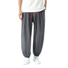 Men's Harem Pants Summer Casual Cotton Linen Cropped Trousers