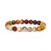 Stone Bead Bracelet with Crown Charm