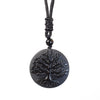Black Obsidian Tree of Life Pendant Necklace