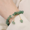 Strawberry Quartz and Green Strawberry Quartz Flower Bracelet