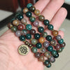 108 Bead Mala Bracelet Lotus Charm Wrap