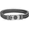 Braided Silver-Plated Bracelet with Engraved Clasp
