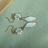 Handmade Velvet Flower Earrings, 925 Silver Hook