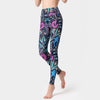 Floral Bird Print Yoga Pants Women's High Waist Fitness Leggings