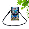 Embroidered Canvas Crossbody Bag with Floral Motifs
