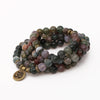 8mm Natural Stone Lotus Mala Bracelet