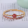 Crystal Bangle Bracelet with Gemstone Beads