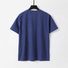 Men's Linen Blend V-Neck T-Shirt with Frog Button