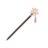 Floral Wood Hairpin with Tassel, Traditional Chinese Style
