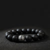 Black Lava Rock Bracelet with Dragon Scale Charm