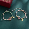 Braided Peace Buckle Bracelet with Ruyi Lock Charm