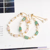 Green Aventurine Pearl Pink Crystal Bead Luck Bracelet