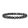 Faceted Stone Bead Bracelet with Hematite, 8mm