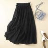 Plain Lace Up Elastic Waist Women's Skirt With Pockets