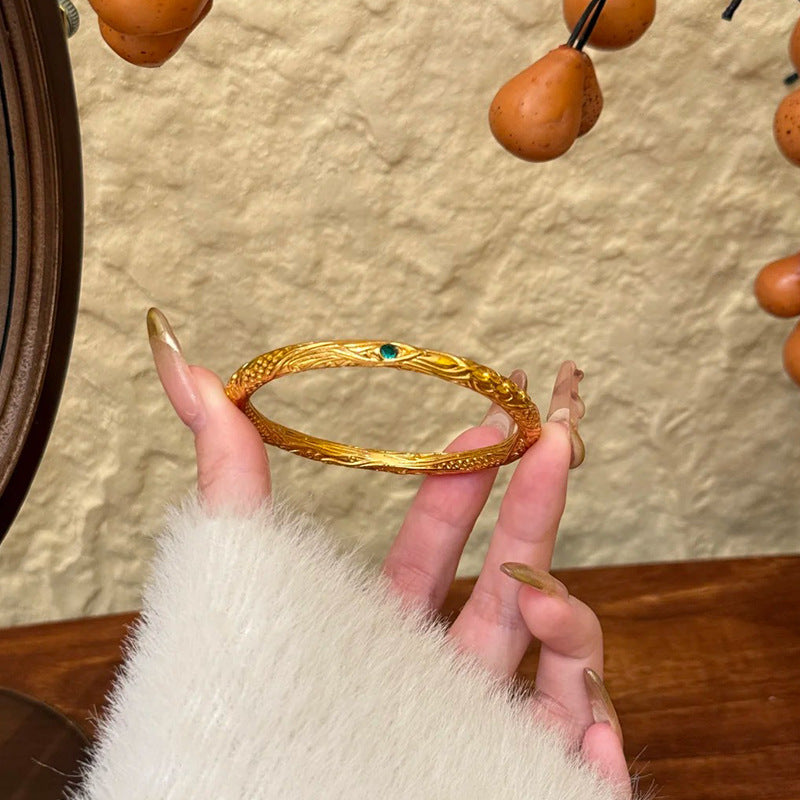 Copper Plated Geometric Bangle and Ring Set