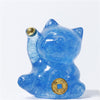 Lucky Cat Crystal Figurine, Resin Decor