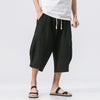 Men's Linen Drawstring Pants, Summer Casual 7/8 Length