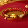Year of the Sheep Red Agate Bracelet with Sterling Silver Charm