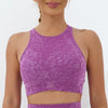 Women's Yoga Sets Seamless Fitness Crop Tank Top Pants Sports Gym Outfits