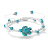 Braided Rope Turtle Bracelet with Beads, Adjustable