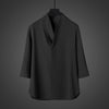 Men's Linen V-Neck Three Quarter Sleeve Shirt
