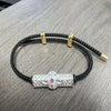 Geometric Copper Charm Bracelet with Red String