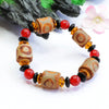 Nine-Eye Dzi Bead Black Agate Bracelet