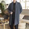 Men's Loose Linen Blend Coat, Mid-length Casual Outerwear
