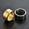 Titanium Steel Golden Light Mantra Spinner Ring