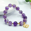 Lavender Amethyst Bracelet with Four Leaf Clover Charm