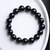 Natural Black Onyx Fortune Bracelet, Faceted Agate Beads