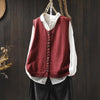 Women's Knit Vest with Colorful Buttons