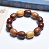 Multi-Wood Bead Bracelet with Six Syllable Mantra